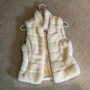 White House Black Market Fur Vest
